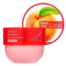 FarmStay, Real Peach All-in-one Cream - Многофункциональный крем с экстрактом персика (300 мл.)