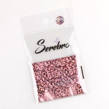 Serebro, Фольга фирменная для дизайна ногтей №70 - Розовые пайетки (50 см.)