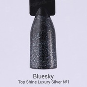 Bluesky, Luxury Silver Top Glitter - Топ с шиммером без липкого слоя №1 (10 мл.)
