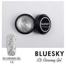Bluesky, 3D Carving gel - Гель-паста с липким слоем №14 Серебро (8 мл.)