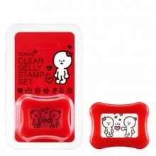 Konad, Штамп+Скрапер Прозрачный Clear Gelly Stamp (Красный)