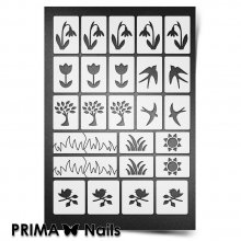 PrimaNails, Трафарет для дизайна ногтей New Size - Весна
