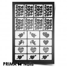 PrimaNails, Трафарет для дизайна ногтей New Size - День Влюбленных