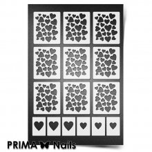 PrimaNails, Трафарет для дизайна ногтей New Size - Сердца 1