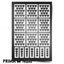 PrimaNails, Трафарет для дизайна ногтей New Size - Сердца 2