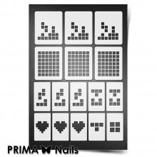 PrimaNails, Трафарет для дизайна ногтей New Size - Тетрис