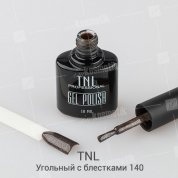 TNL, Гель-лак №140 - Угольный с блестками (10 мл.)