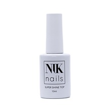 NIK nails, Top Super Shine - Суперглянцевое топовое покрытие для гель-лака без липкого слоя (10 ml.)