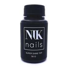NIK nails, Top Super Shine - Суперглянцевое топовое покрытие для гель-лака без липкого слоя (30 ml.)