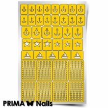 PrimaNails, Трафарет для дизайна ногтей - Морской микс-1 New