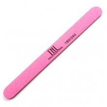 TNL, Пилка для ногтей узкая 180/240, высокое качество (розовая, в индивидуальной упаковке)