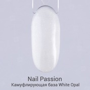 Nail Passion, Камуфлирующая база с шиммером - White Opal №106 (10 мл)