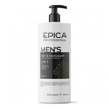 EPICA, Men`s 3in1 - Универсальный мужской шампунь, кондиционер и гель для душа с охлаждающим эффектом (1000 мл)