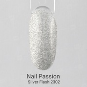 Nail Passion, Светоотражающий гель-лак - Silver Flash №2302 (10 мл)