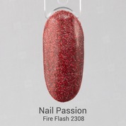 Nail Passion, Светоотражающий гель-лак - Fire Flash №2308 (10 мл)