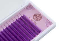 Enigma, Цветные ресницы для наращивания - Purple микс 0,10/C/7-12 mm (6 линий)