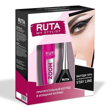 RUTA, Набор для макияжа - Тушь Zoom Dolly Eyes + Жидкая подводка Stay Line