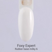 Foxy Expert, Rubber base milky - Камуфлирующее базовое покрытие молочное №006 (15 ml)