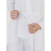 LIDSMI, Блуза асимметричная с поясом женская, цвет белый (размер 48)