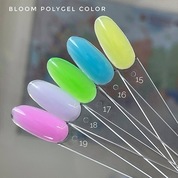 Bloom, Полигель цветной для моделирования ногтей №16 (голубой, 12 гр.)