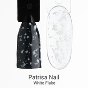 Patrisa Nail, White Flake - Топ глянцевый с белыми хлопьями без липкого слоя (8 мл)