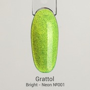 Grattol, Гель-лак светоотражающий Bright - Neon №01 (9 мл)