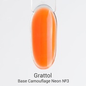 Grattol, Rubber Base Camouflage Neon - Цветная неоновая база №03 (9 мл)