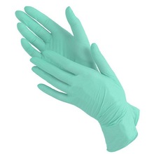 Benovy, Перчатки нитриловые текстурированные на пальцах зеленые (L, 100 шт.)