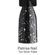 Patrisa Nail, Топ глянцевый с серебряными хлопьями без липкого слоя - Silver Flake (16 мл)